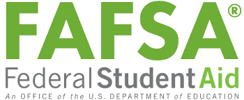  Green Lettering of F A F S A on a white background with Federal Student Aid written underneath 