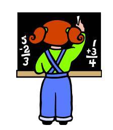 Girl writing on chalkboard