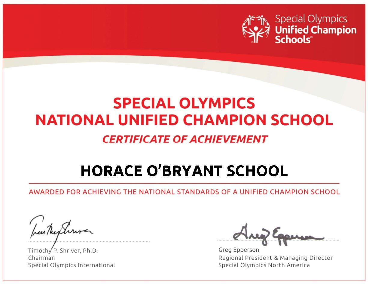 Special Olympics Certificate