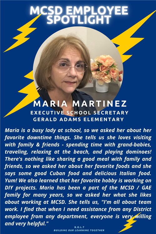 November 20, 2021 Employee Spotlight: Maria Martinez